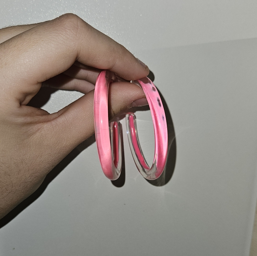 Pink acrylic earrings